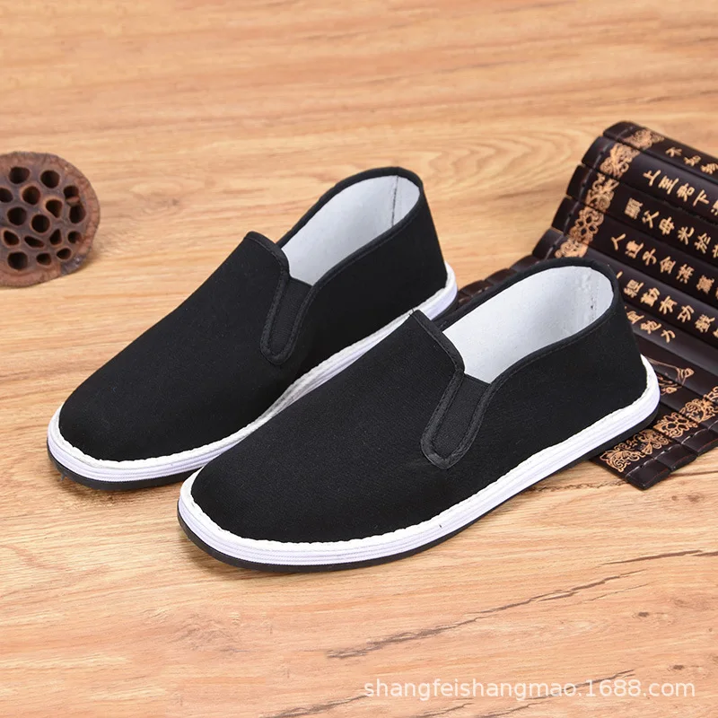 

men's spring autumn leisure single shoes middle-aged black cloth shoes protect shoes manufacturers wholesale