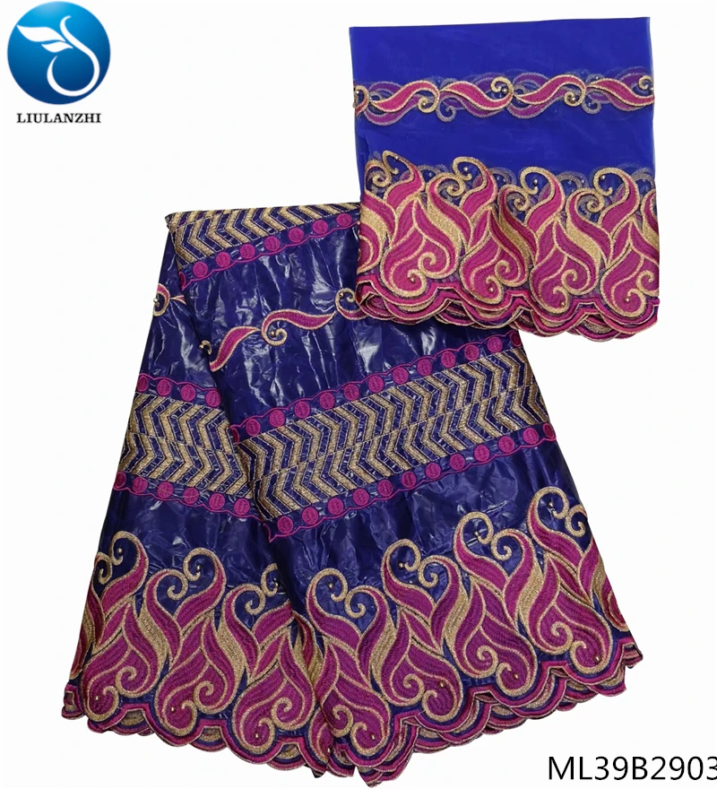 LIULANZHI хлопок базин ткани Высокое качество африканская ткань riche ткань tissu хлопок вышитые 7 ярдов ML39B29 - Цвет: ML39B2903