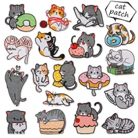 new cartoon cute cat embroidery cloth sticker patch diy stripe schildrens clothing bags hat badges lroning sewing patch