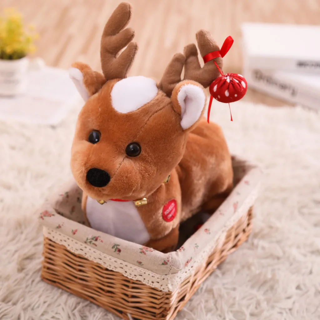 

Christmas Reindeers Plush Toy Electric Walking Cute Plush Reindeers Toys With Singing Reindeers Toys For Kids Christmas Gift Hot