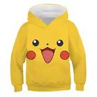 Пуловер с 3D принтом, для мальчиков и девочек, осень толстовки с Пикачу