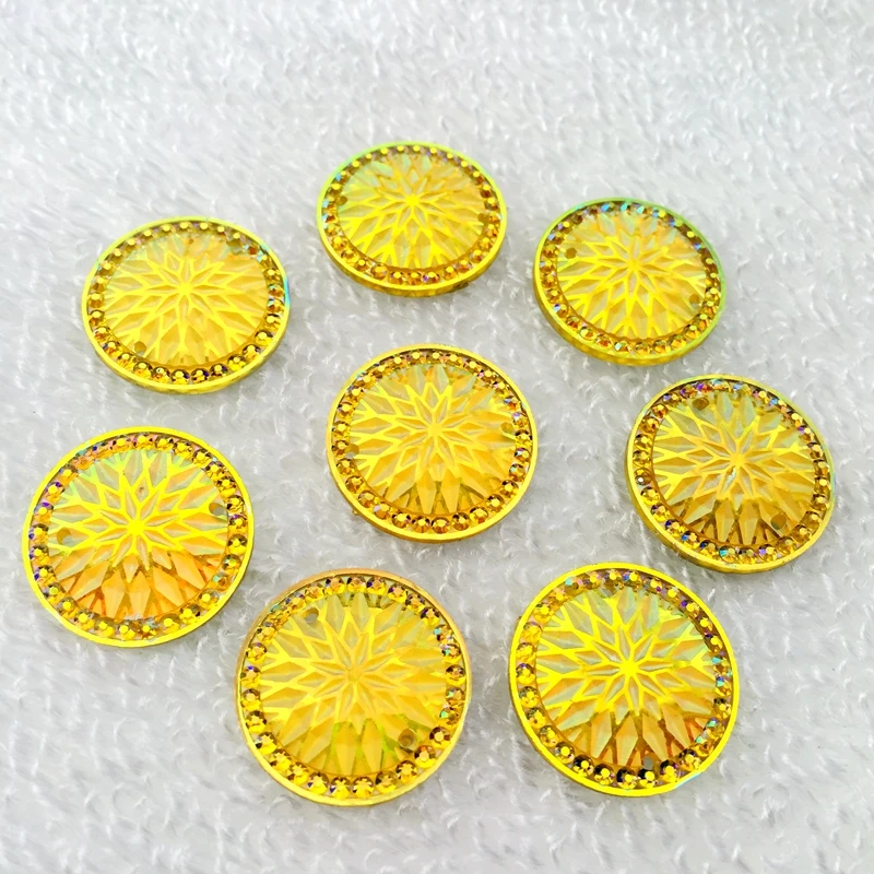 Оптовая продажа 200 шт. 20 мм круглые стразы из смолы в виде снежинок аппликация с