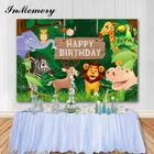 Фон для студийной фотосъемки с изображением джунглей животных льва зебры новорожденных