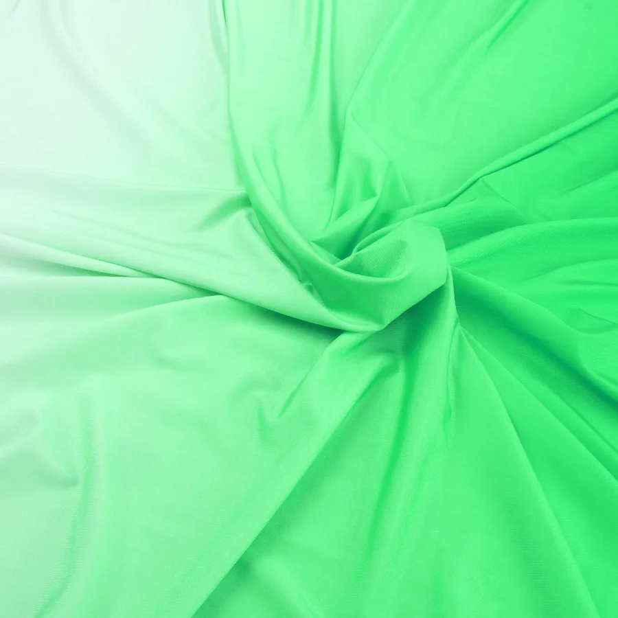 Green to White 2 тона ombre спандекс ткань градиент эластичный материал для танцев костюмы латинских танцев стрейч ткань по двору - Цвет: Green to White