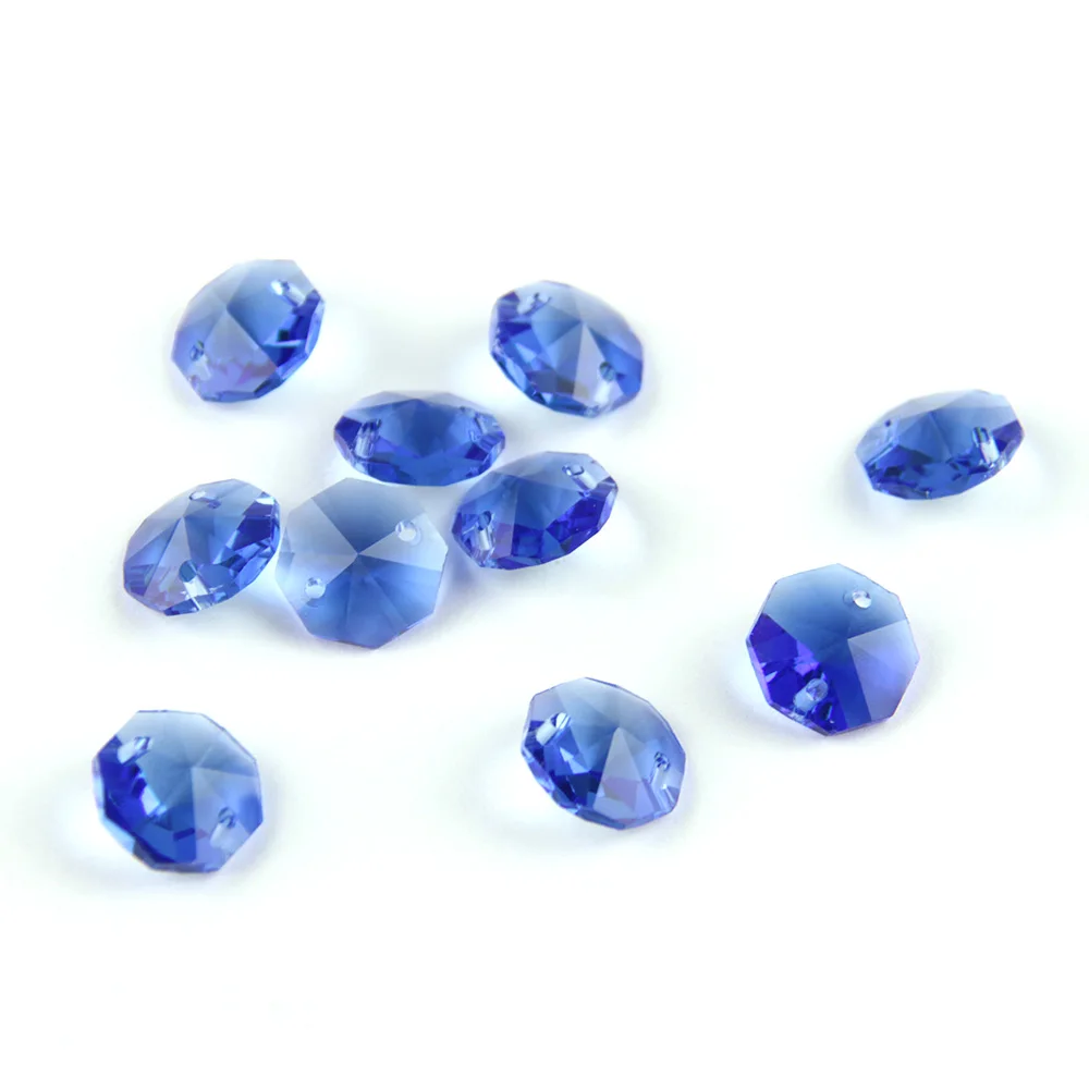 

Light Blue Glass Crystal Octagon Beads 14MM Octagon Beads With Pendant Crystal Prism Pendnat Crystal Decoration