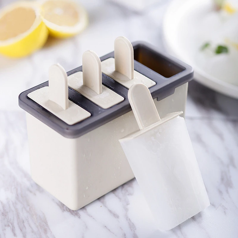

Homemade Food Grade Silicone Ice Cream Molds Ice lolly Moulds Freezer Ice cream bar Molds Maker With Popsicle Sticks storage box