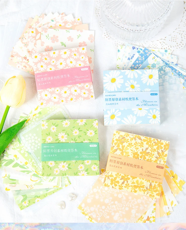 

100Sheets/pack Kawaii Cute Flower Memo Pad Agenda List Notepad Diary Stationery School Office Supplies Bullet Journal sl2499