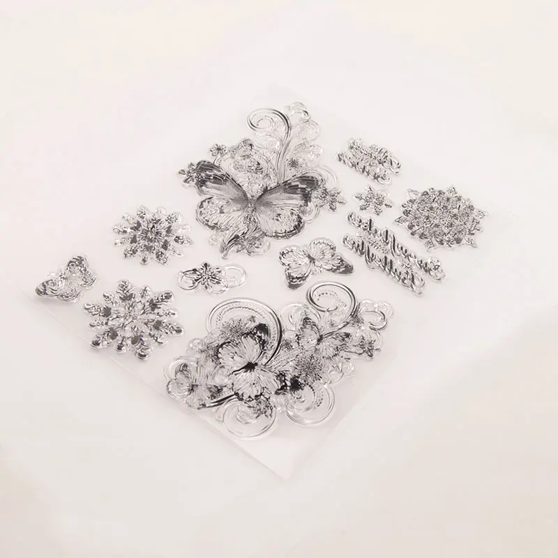 Бабочка в форме снежинок с изображениями на тему Рождества Прозрачный Очистить