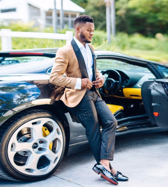 same as image Мужской костюм Slim Fit мужские свадебные костюмы для шафера на Выпускной платья светильник серый формальный смокинг мужской s Блейзер костюм на заказ - Цвет: same as image
