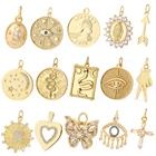 Сердце Sanke звезда монета сглаза синий глаз шармы для изготовления ювелирных изделий дизайнерские сливочный крест Луна сделай сам серьги ожерелье браслет