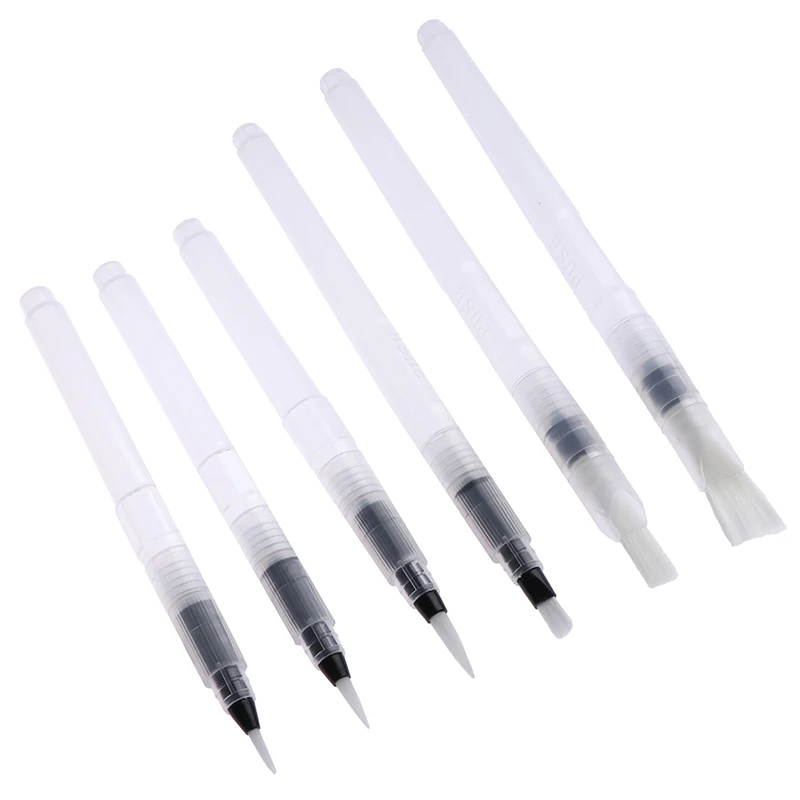 Новый 6 шт. многоразового Краски щетка воды Цвет кисть карандаш на металлической