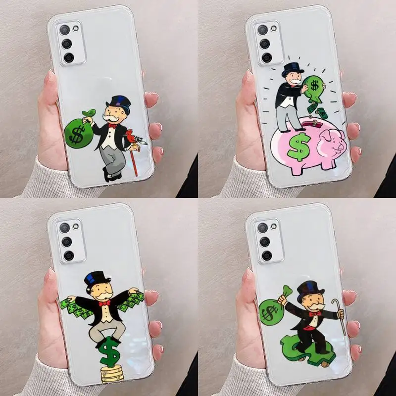 

Dollar Monopoly Phone Case Transparent For oppo RENO A 1 2 3 4 5 7 8 Z 2Z SE ACE PRO moible bag