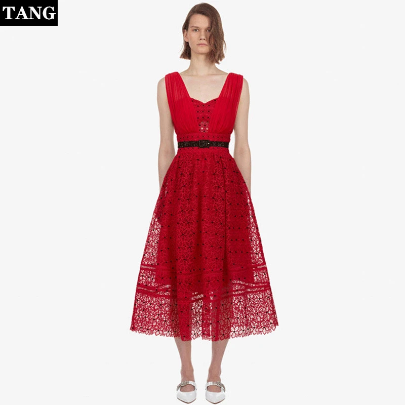 Летняя Сексуальная кружевная полая Длинное Платье женское Повседневное платье