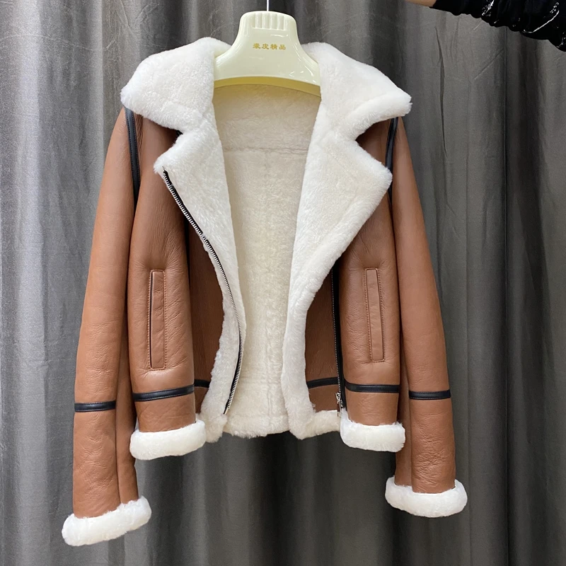 Женская куртка из натуральной овечьей кожи зимняя подкладка