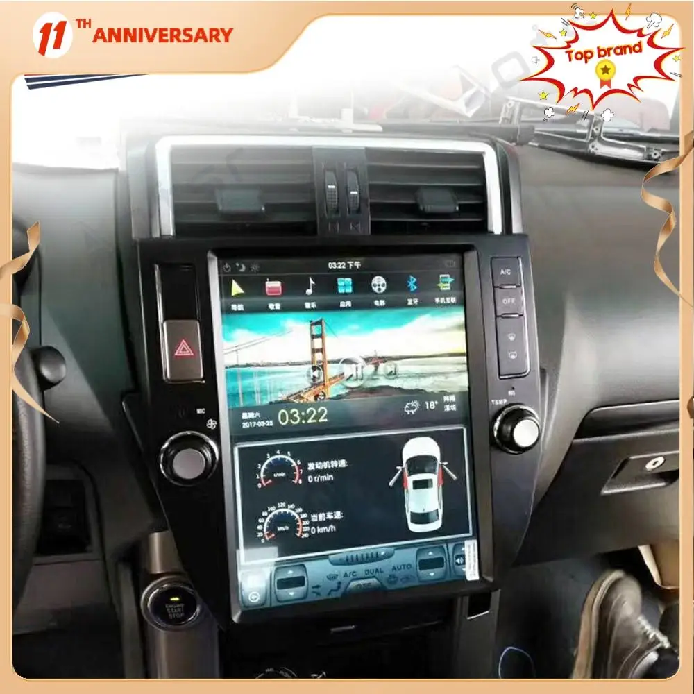

Aorts Tesla Style PX6 Android 9,0 64 ГБ Автомобильный Радио плеер Авто Стерео HD GPS навигация для TOYOTA LAND CRUISER Prado 150 2010 -17