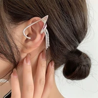 punk fairy tassel clip earrings irregular metal ear cuffs for women no piercing earrings climb cuffs fashion statement jewelry