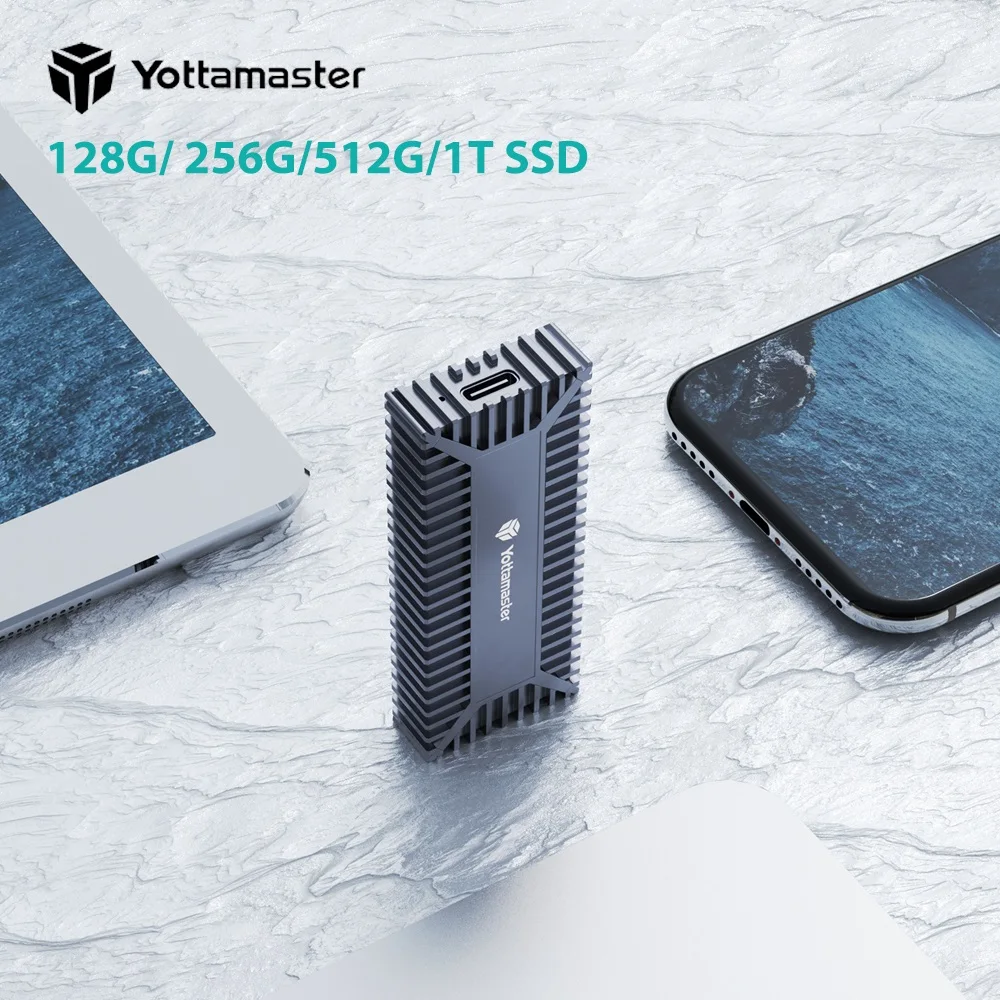 Yottamaster SOES1-C3 128/256/512GB/1TB Portable SSD NVMe M2 980MB/s USB-C Type-C USB3.1 Gen2 External NVMe Solid State Drive SSD