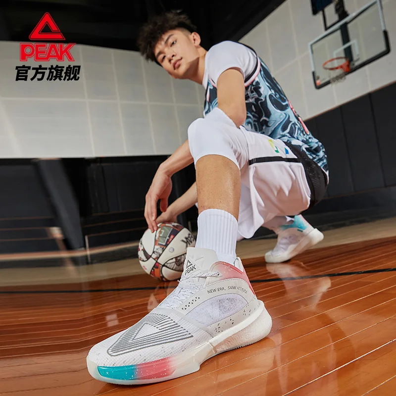 

Peak carbon plate big triangle ice cream color matching 2021 autumn and winter new wear-resistant carbon plate basketball shoes