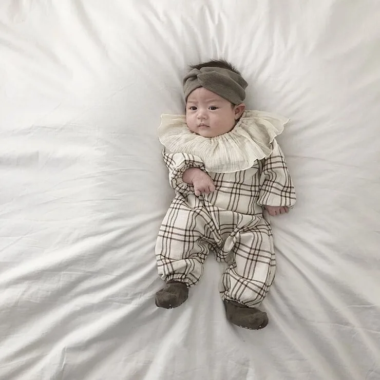 Весенние комбинезоны для новорожденных полностью хлопковые в Корейском стиле с