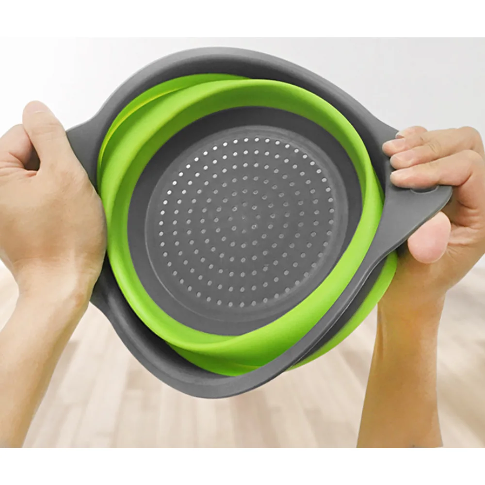 Foldable Fruit Vegetable Washing Basket Portable Silicone Colander Collapsible Drainer Storage Kitchen Accessories Tools | Дом и сад