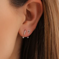 korean fashion creative symbol earring luxury question mark exclamation crystal rhinestone earring daily minimalist ear jewelry
