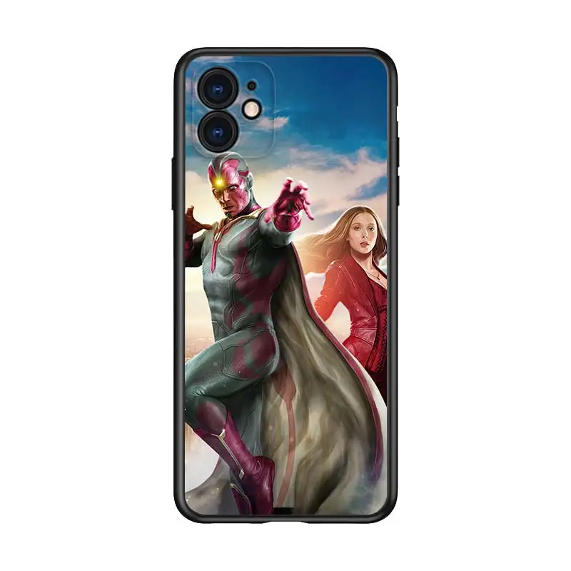 

Vision marvel hero for Apple iPhone 12 Pro Max Mini 11 Pro XS Max X XR 6S 6 7 8 Plus 5S SE2020 Soft Black Phone Case
