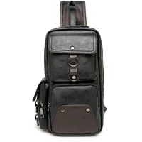 Weysfor Leather Crossbody Bags Men Messenger Chest Bag Pack Casual Bag Waterproof Single Shoulder Strap Pack 2020 Fashion bag