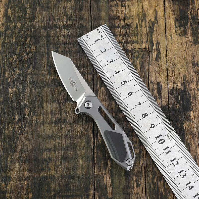 Складной мини нож TWOSUN TS35 лезвие M390 ручка из титанового сплава шарикоподшипник