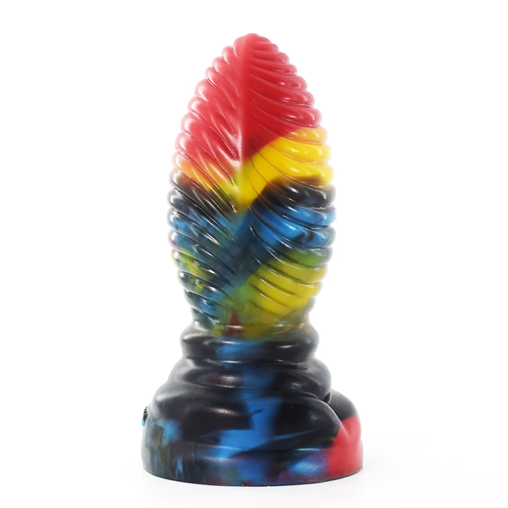 Анальная пробка FAAK силиконовая разноцветная волк фаллоимитатор интимные