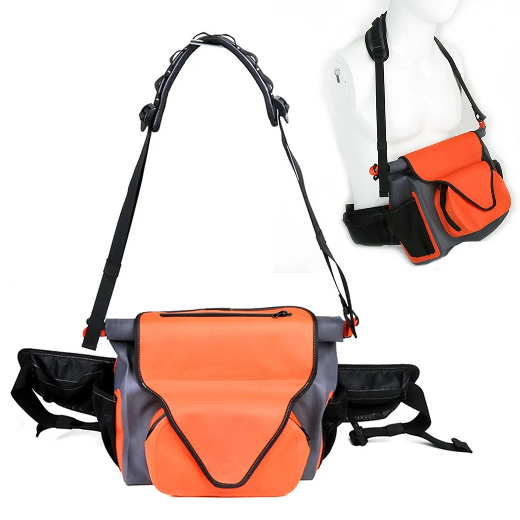 

Outdoor Waist Bag 40x33x10cm Waterproof Nylon Roll-Top Bag With Adjustable Shoulder Strap Outdoor Bags Fishing Tool