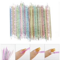 50pcs reusable nail crystal stick double end nail art cuticle pusher cuticle remover tool pedicure care nails manicures tools