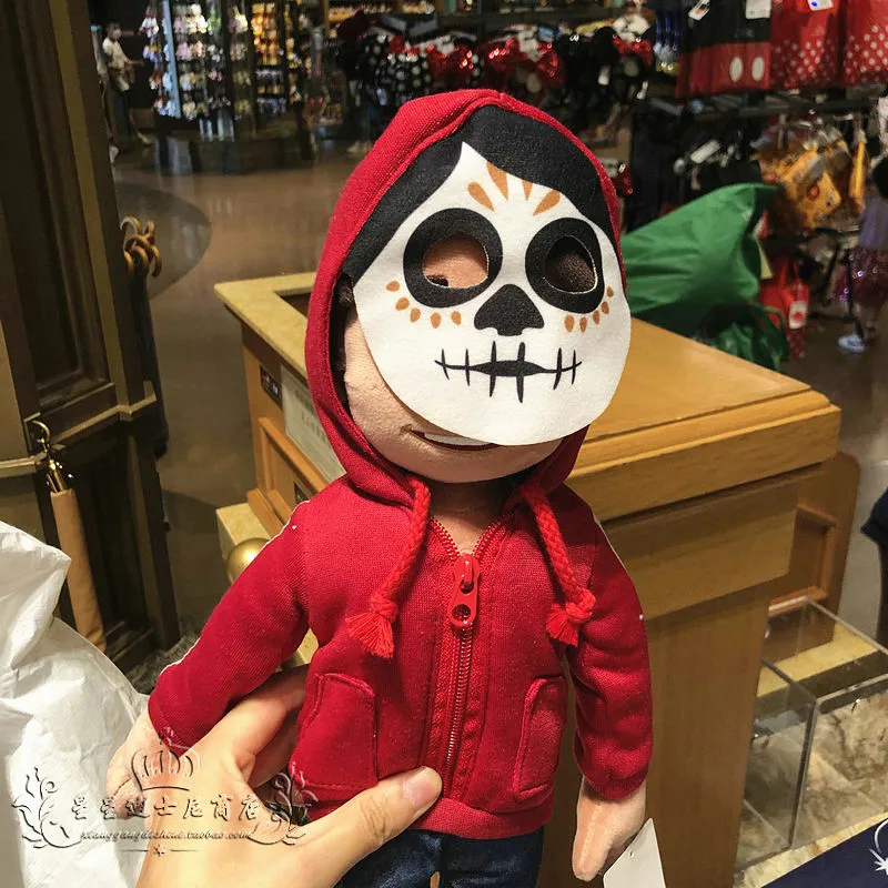 Disney Pixar-mu&ntilde;eco de peluche de Mickey Pixar con guitarra, m&aacute;scara de Halloween, juguete de peluche de Coco, mu&ntilde;eca de 50CM-3