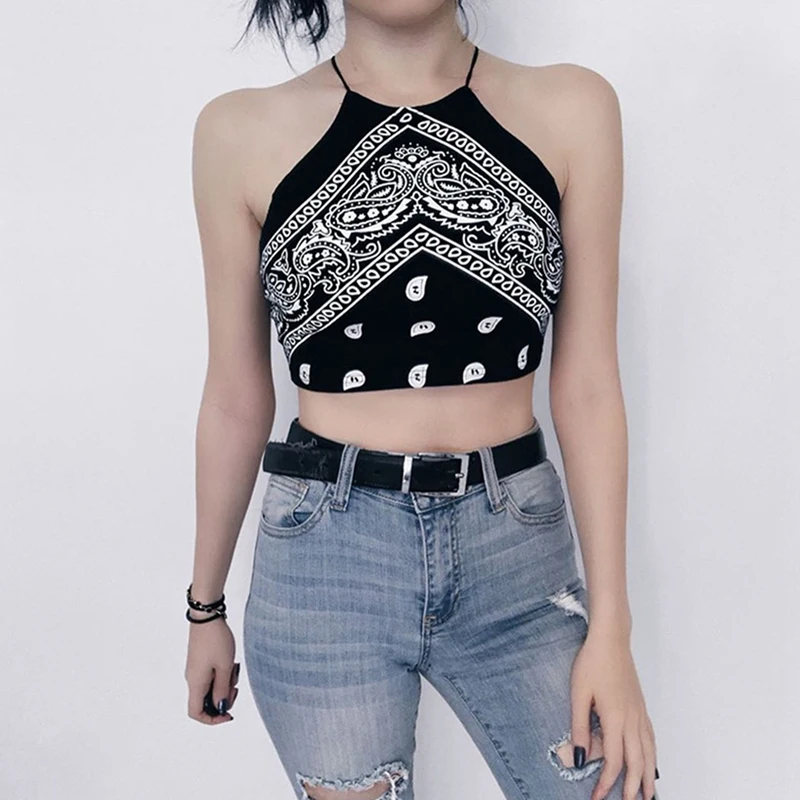 

Women's Slim Fit Halter Halter Short Tops Black
