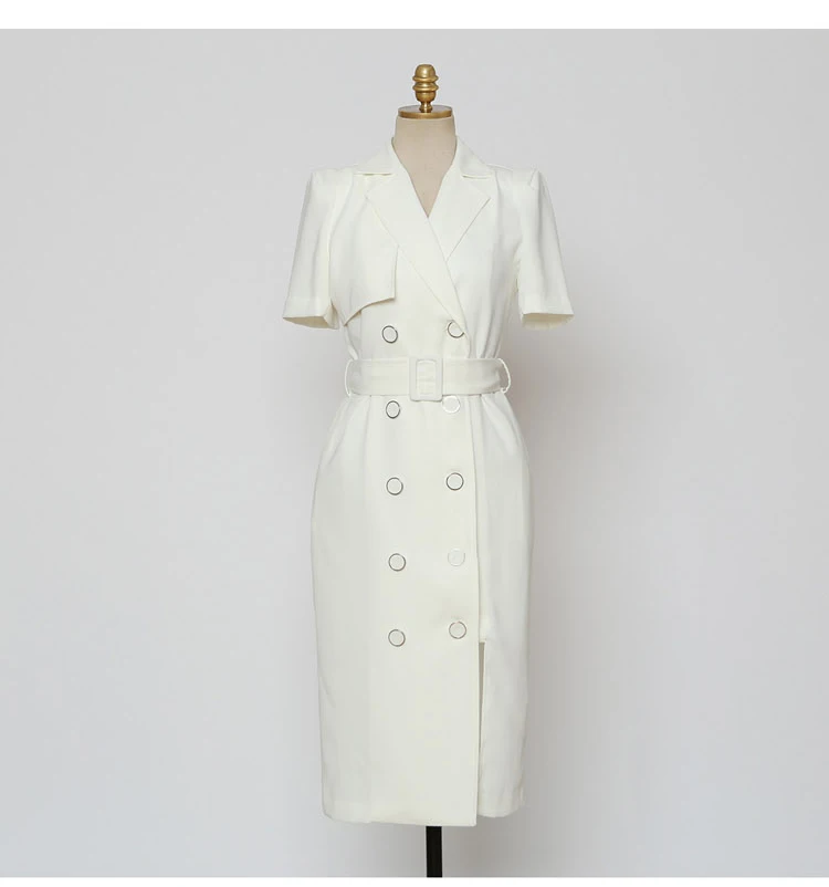 ZAWFL однотонная двубортная одежда для работы Деловое платье женщин осень 2020