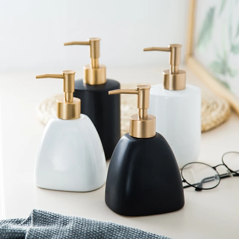 

Solid matte black white Press Liquid Soap Dispenser bottle fashion bathroom accessary beauty Hand Soap Dispenser