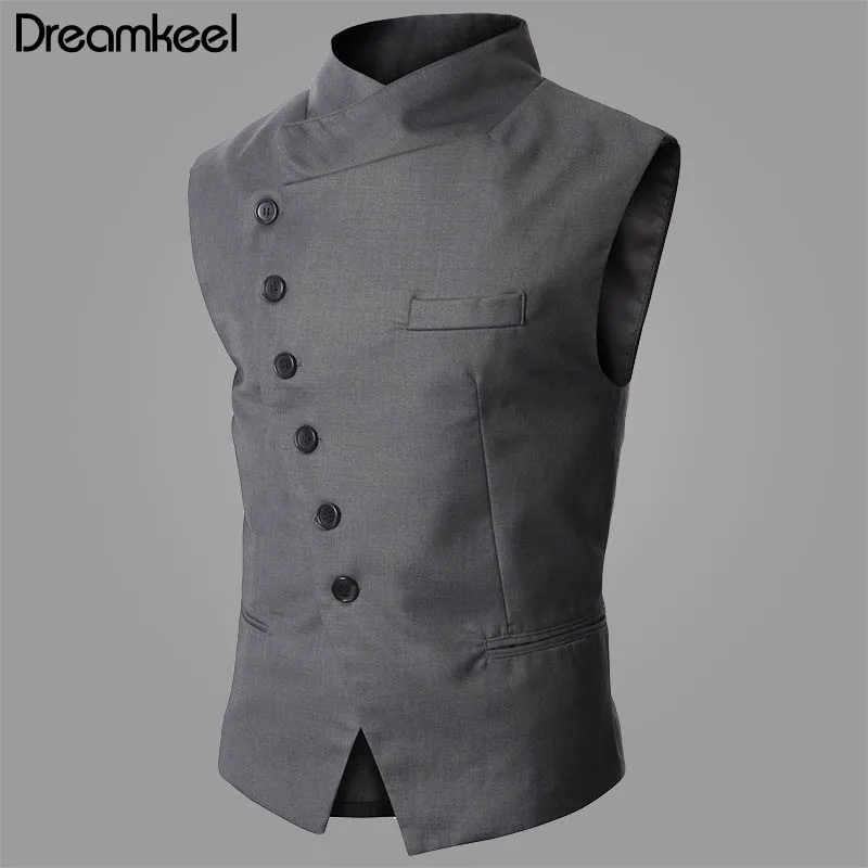 Мужской жилет модный бренд мужской высокое качество черный серый деловой костюм