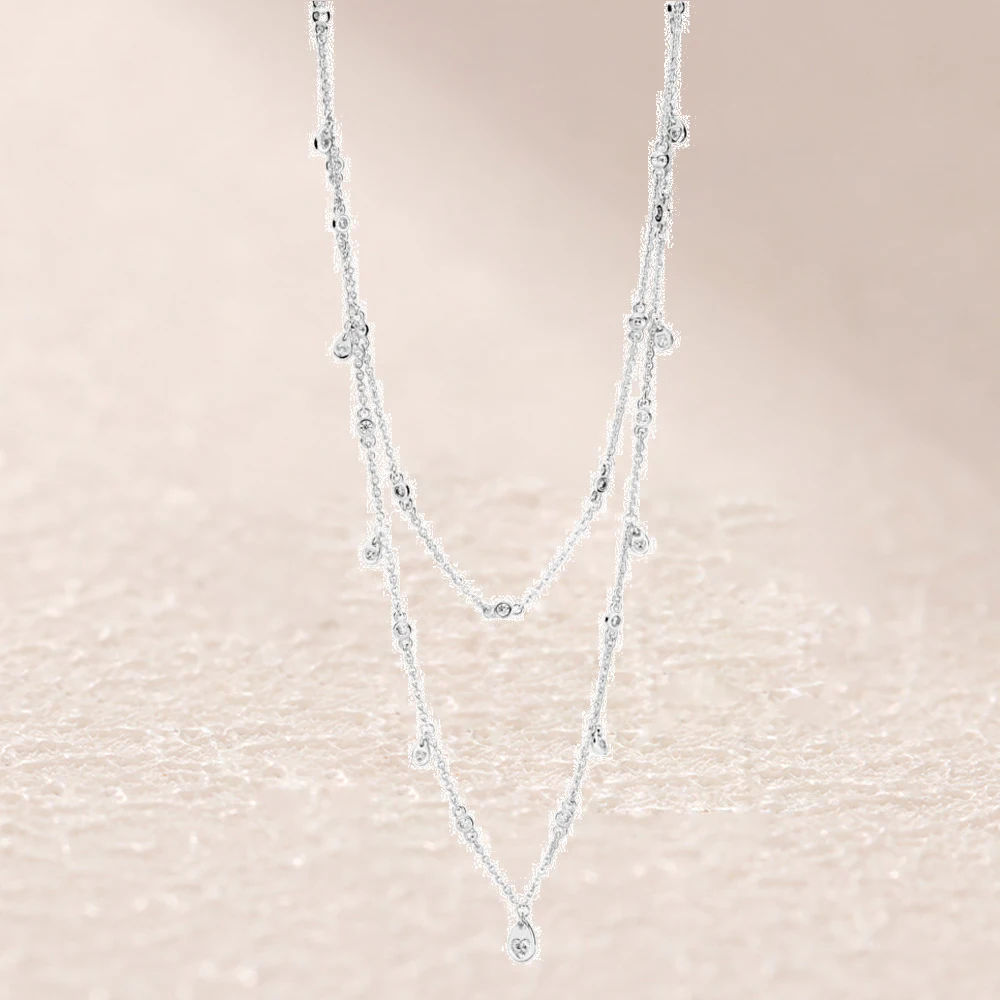 

397084CZ Chandelier Droplets Necklace