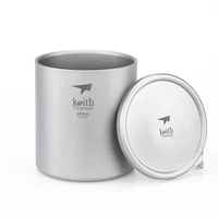 600ml titanium mug double wall coffee mug heat insulation office mugs titanium drinkware travel camping milk mugs ti3307