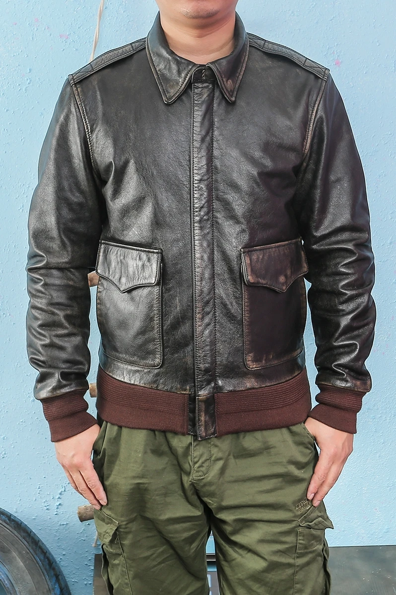 

JCHB 2021 Vintage Genuine Leather Jacket Men Real Cow Coat Casual Mens Leather Jackets and Coats Spring Autumn Hommes Veste Pph