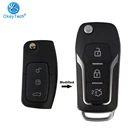 Откидной складной 3-кнопочный модифицированный откидной автомобильный пульт дистанционного управления OkeyTech для Ford C Max S Max Galaxy Focus Fiesta Ecosport Kuga Escape