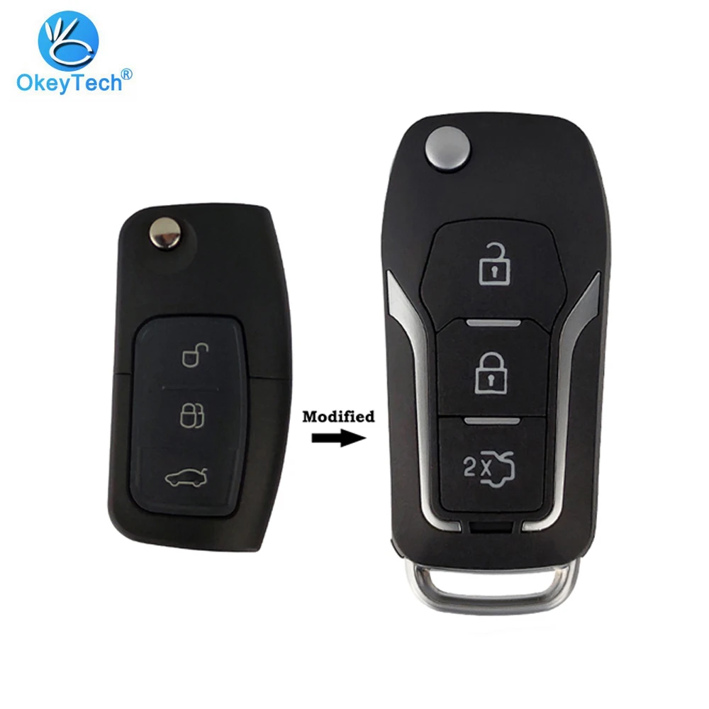 OkeyTech откидной складной ключ с 3 кнопками модифицированный чехол для пульта