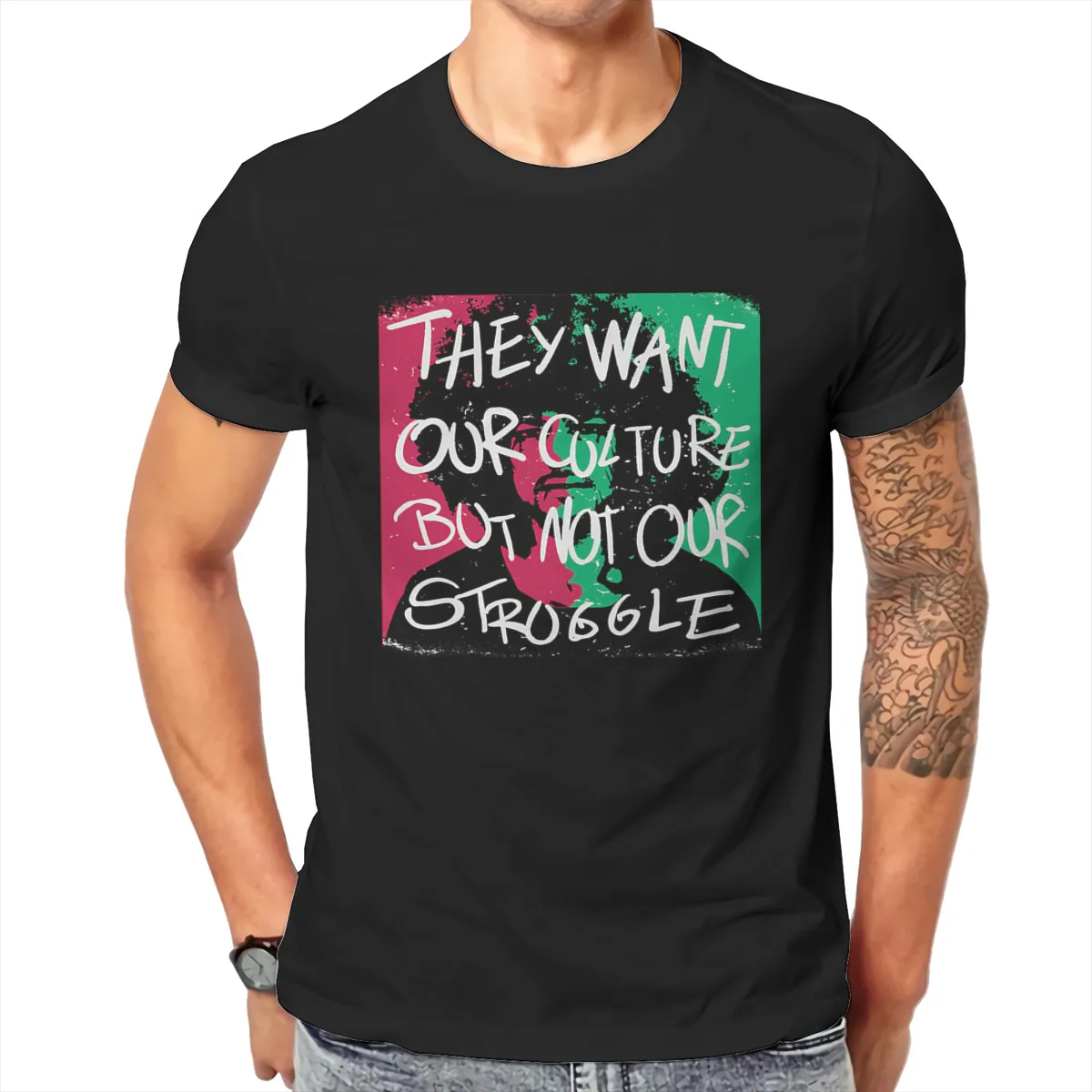 

African American Struggle T shirt Men T shirt summer T-shirt