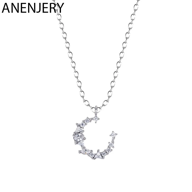 ANENJERY Двухслойное u образное тайское серебряное ожерелье 925 пробы короткая