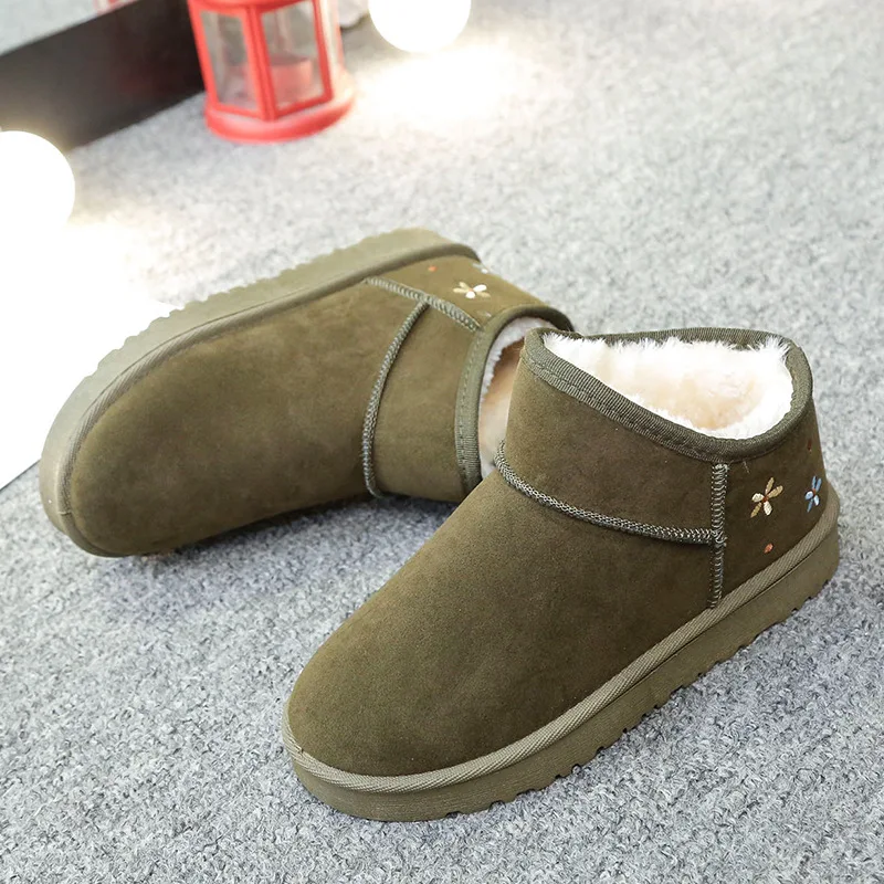 Новинка 2020 зимние женские ботинки модная Милая женская замшевая обувь с