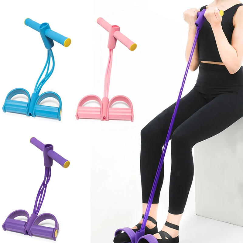 

Аксессуары для йоги 4 тянущиеся латексные трубки для ралли ног Фитнес-оборудование для йоги педали Нескользящая эластичная веревка для сни...