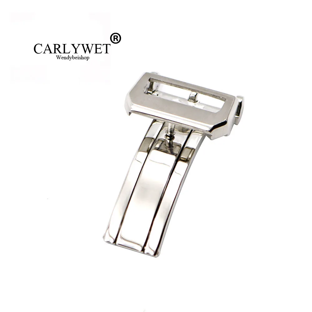 ARLYWET 18mm Watch Band Deployment Clasp Strap Buckle Stainless Steel Silver Watch Accessories For IWC