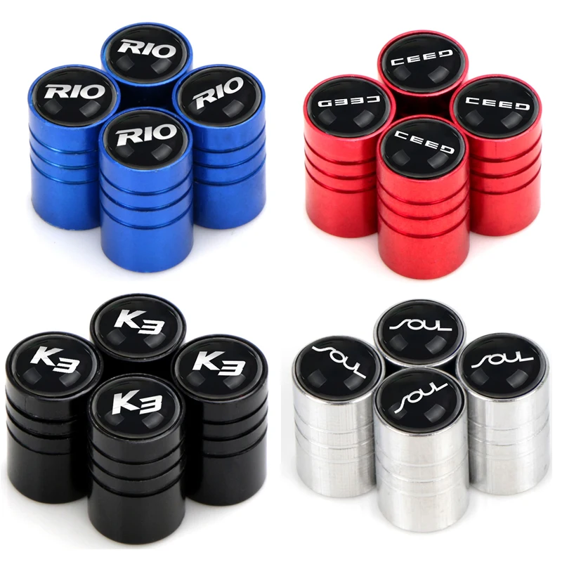 Колпачки для клапанов автомобильных шин 4 шт. из металлического сплава Kia rio ceed