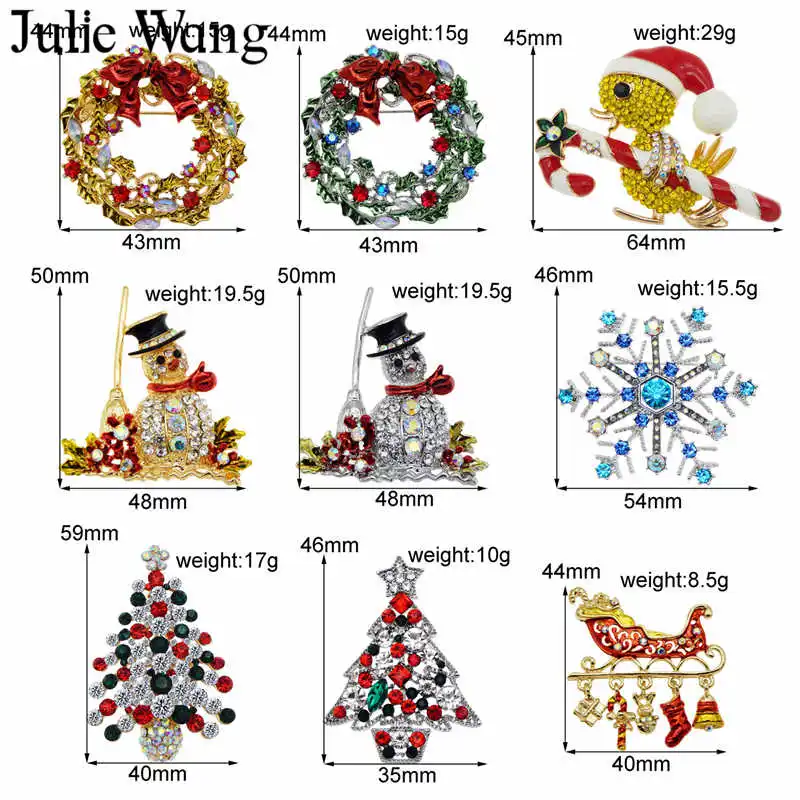Julie Wang 4-9 искусственная Рождественская брошь разразы Смешанная эмаль Снеговик
