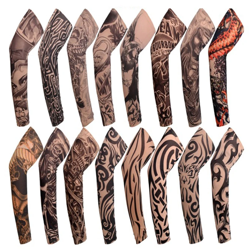 

1Pc Outdoor Cycling Sleeves 3D Tattoo Printed Armwarmer UV Protection MTB Bike Bicycle Sleeves Arm Protection Ridding Protection