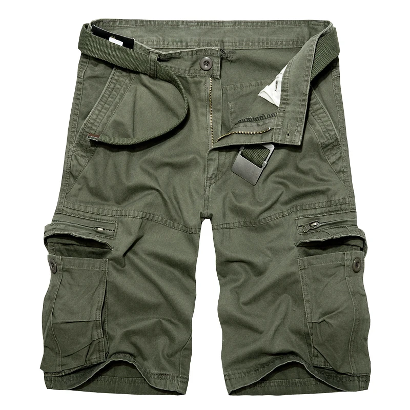 

Army Cargo Shorts Men Casual Shorts Summer Mens Knee Length Cotton Multi-pocket Loose Shorts Bermuda Trousers Dropshipping Kapri
